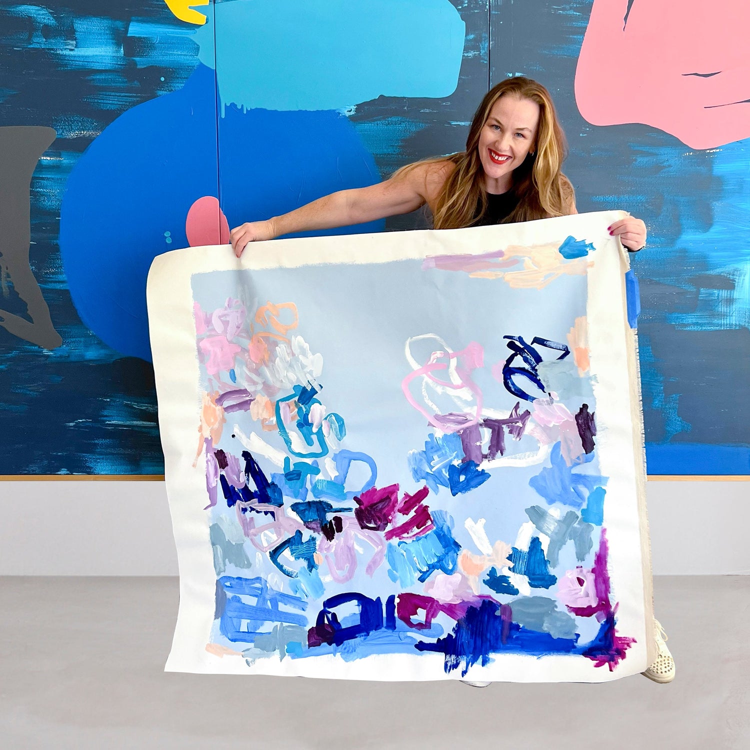 Australian abstract artist | large blue painting | modern art | Perth artist