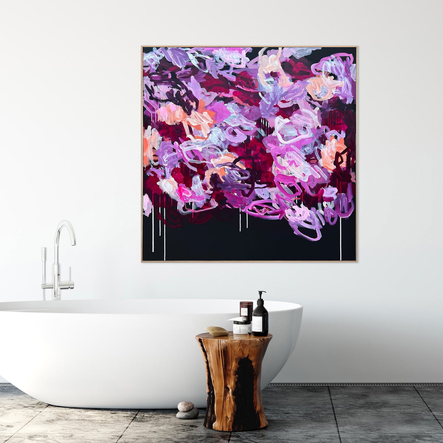 Australian abstract artist | pink painting | modern art | Perth artist