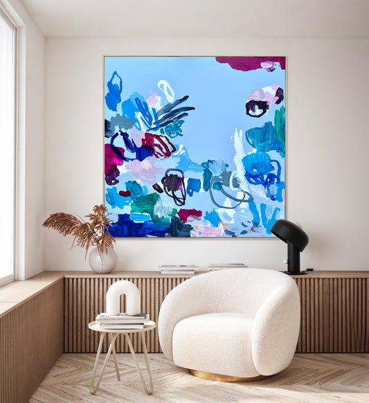 Australian abstract artist | coastal blue painting | modern art | Perth artist