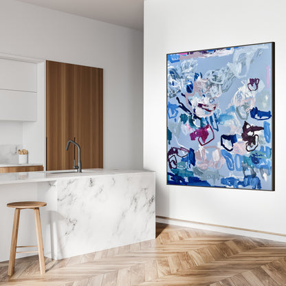 Australian abstract artist | large blue painting | modern art | Perth artist