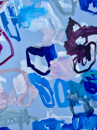 Australian abstract artist | large blue painting | modern art | Perth artist