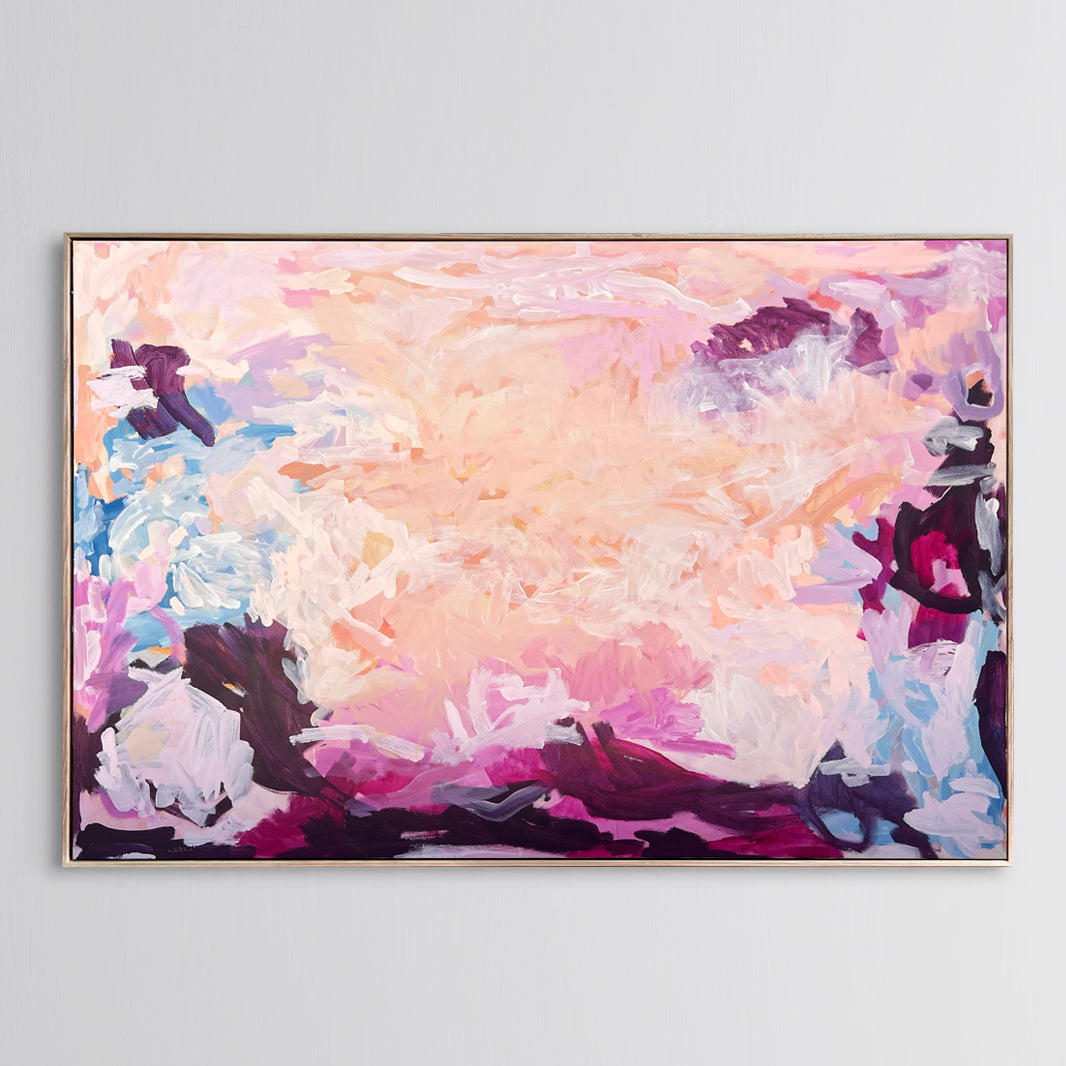 Australian abstract artist | large peach painting | modern art | Perth artist