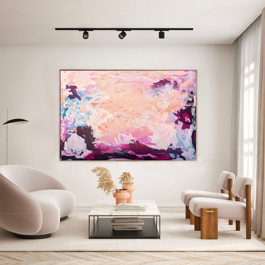 Australian abstract artist | large peach painting | modern art | Perth artist