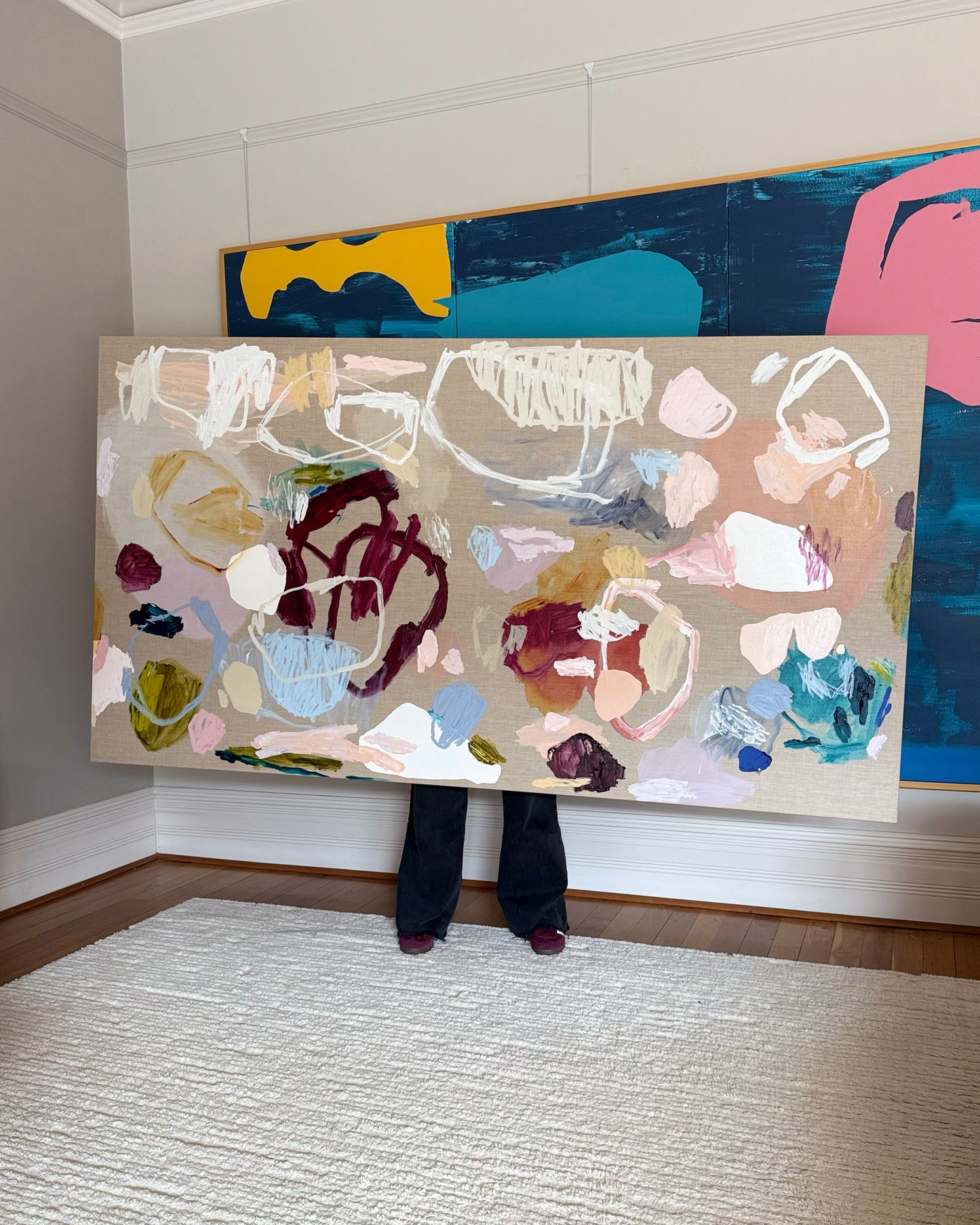 Australian abstract artist | large colourful painting | modern art | Perth artist