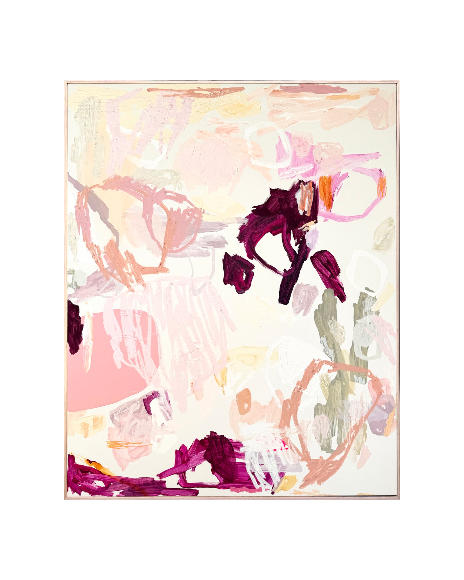 Australian abstract artist | large pink painting | modern art | Perth artist