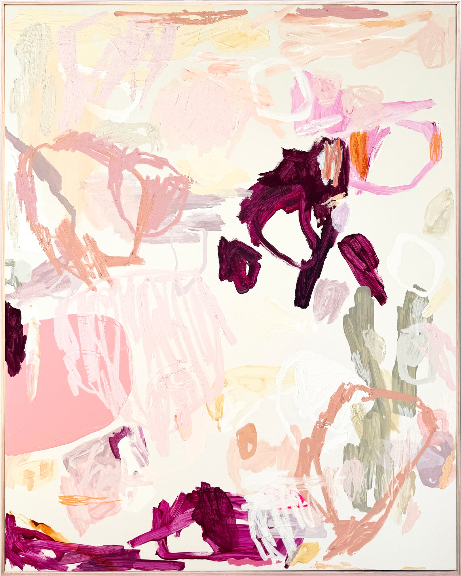 Australian abstract artist | large pink painting | modern art | Perth artist