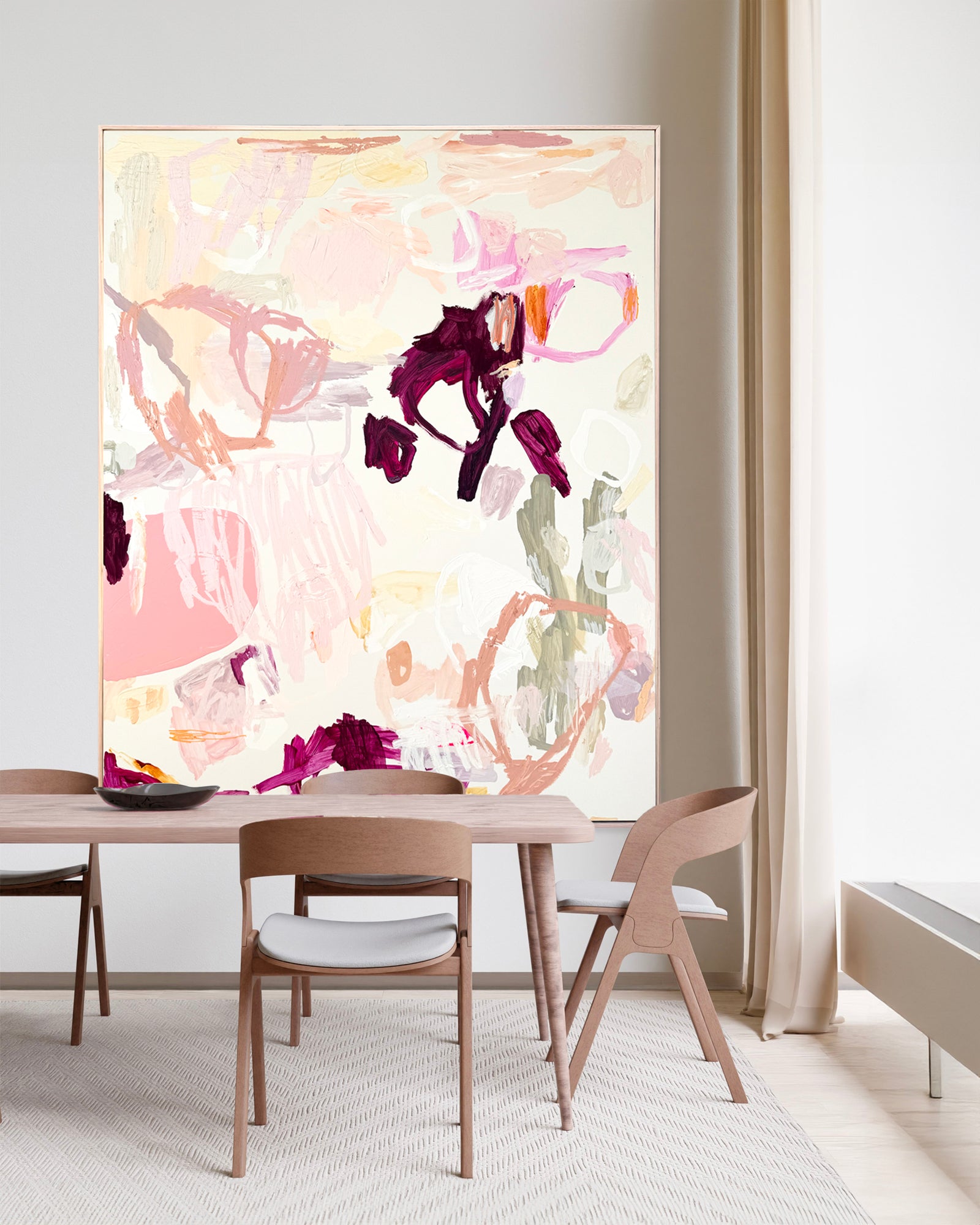 Australian abstract artist | large pink painting | modern art | Perth artist