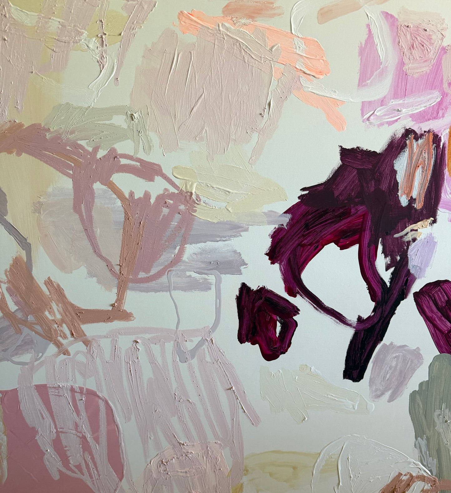 Australian abstract artist | large pink painting | modern art | Perth artist