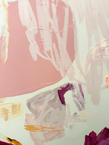 Australian abstract artist | large pink painting | modern art | Perth artist