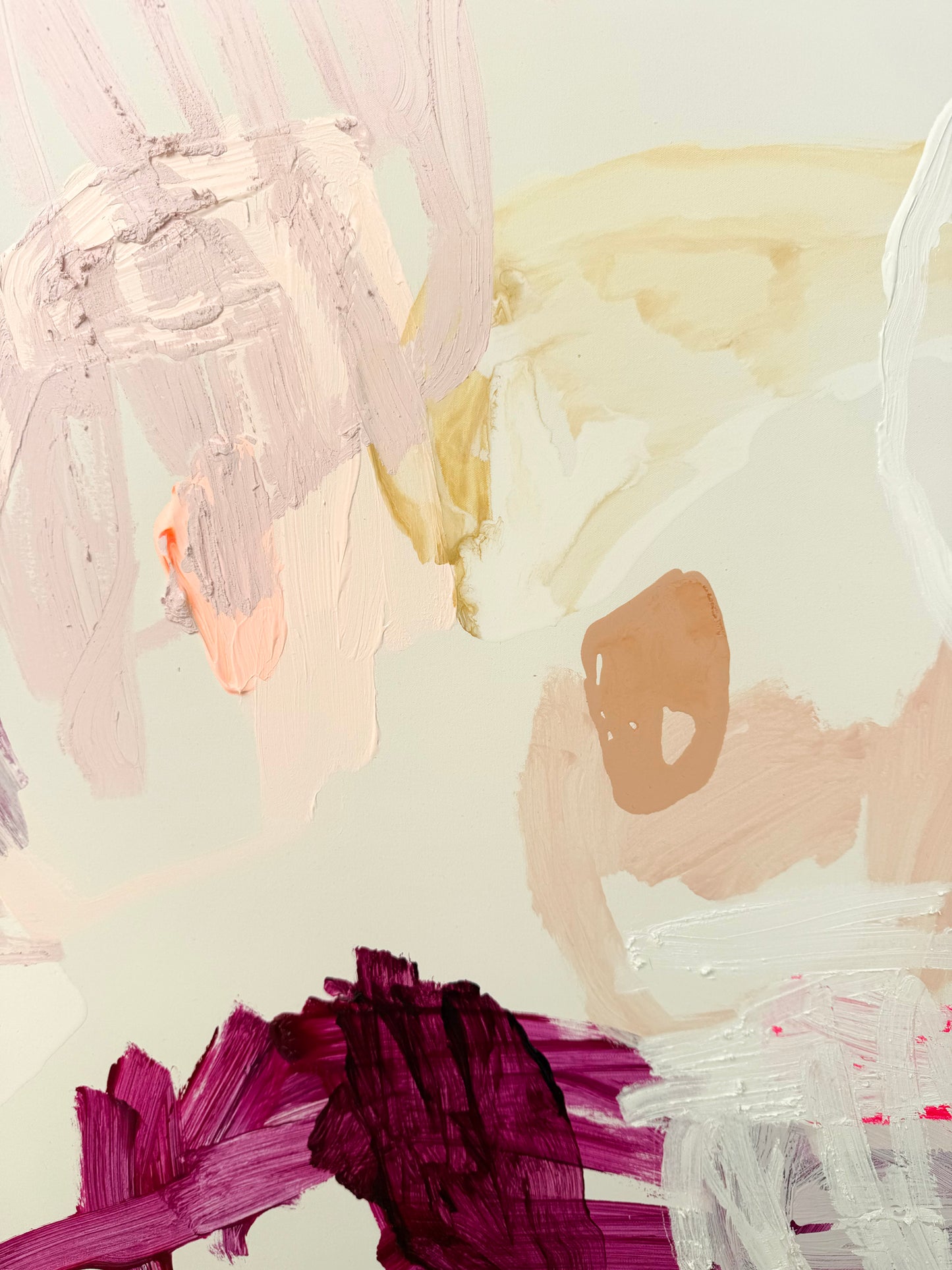 Australian abstract artist | large pink painting | modern art | Perth artist