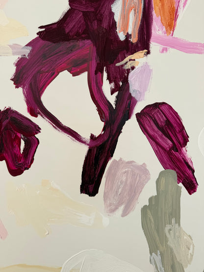 Australian abstract artist | large pink painting | modern art | Perth artist