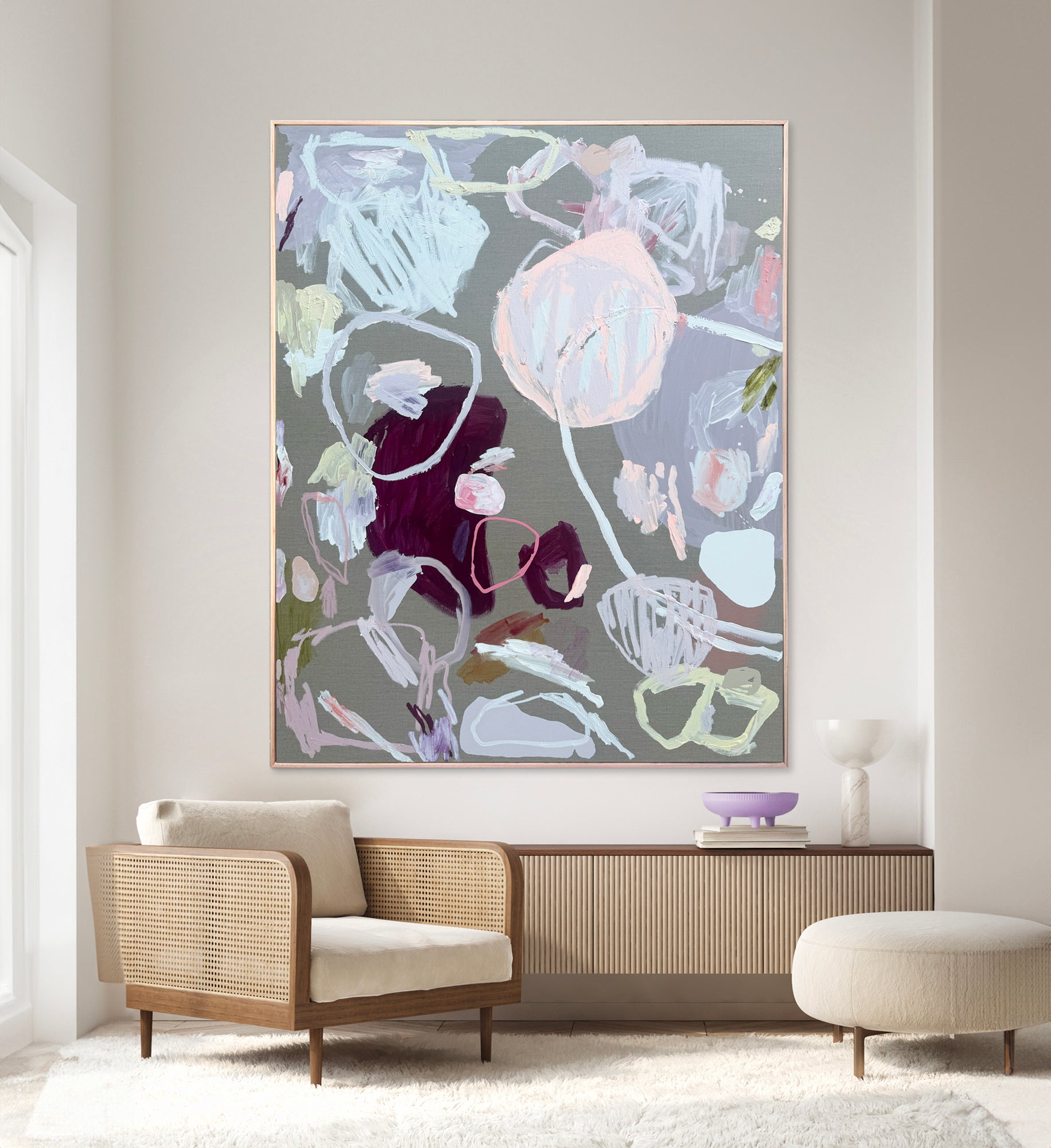 Australian abstract artist | large peach painting | modern art | Perth artist