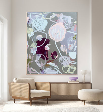 Australian abstract artist | large peach painting | modern art | Perth artist