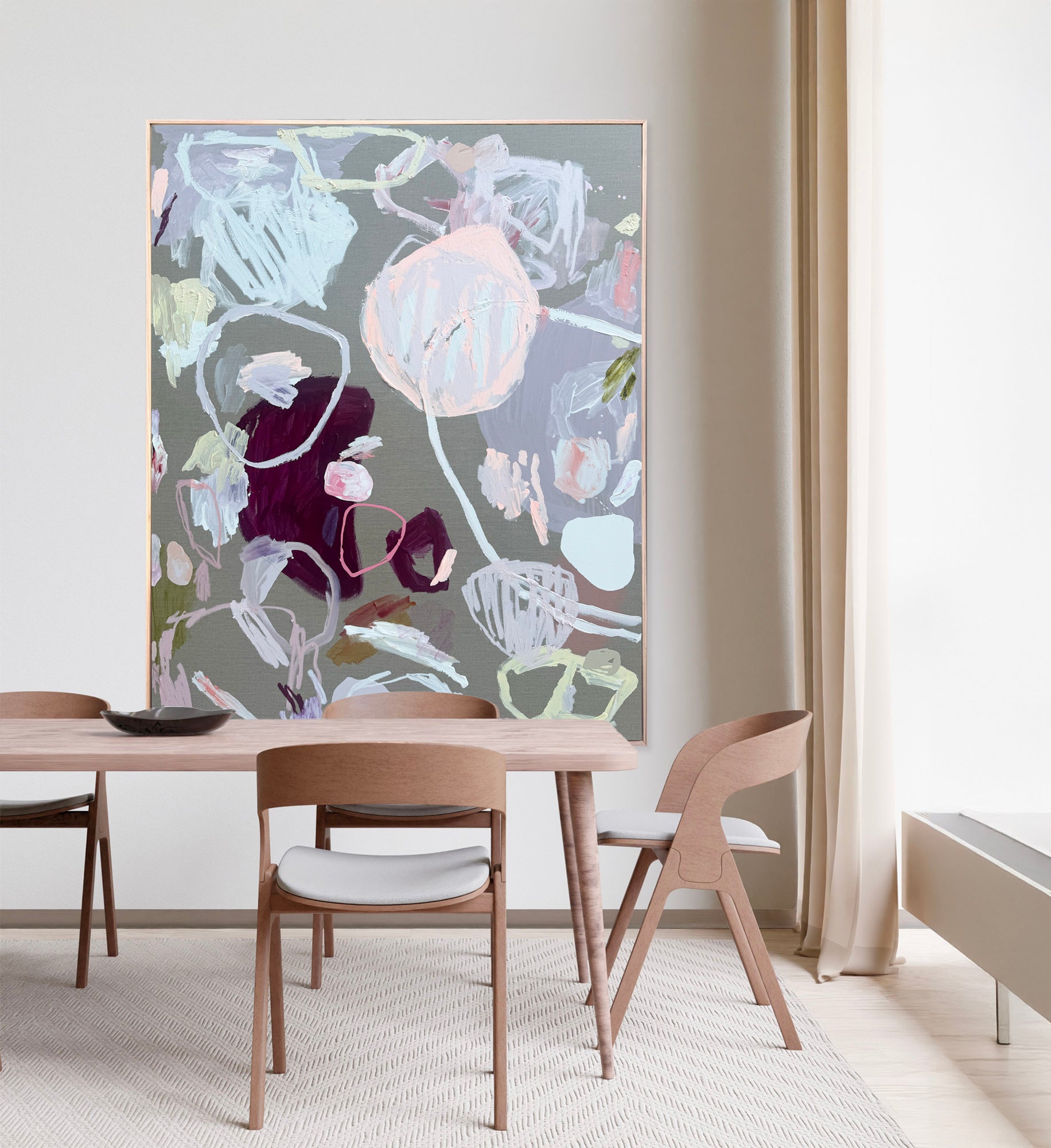 Australian abstract artist | large peach painting | modern art | Perth artist