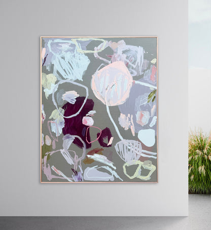 Australian abstract artist | large peach painting | modern art | Perth artist