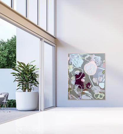 Australian abstract artist | large peach painting | modern art | Perth artist