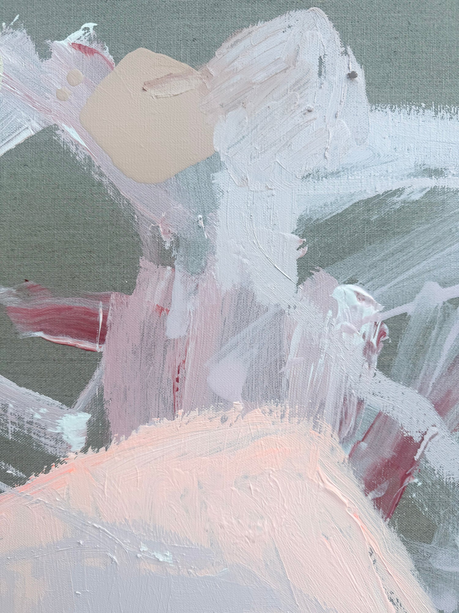 Australian abstract artist | large peach painting | modern art | Perth artist