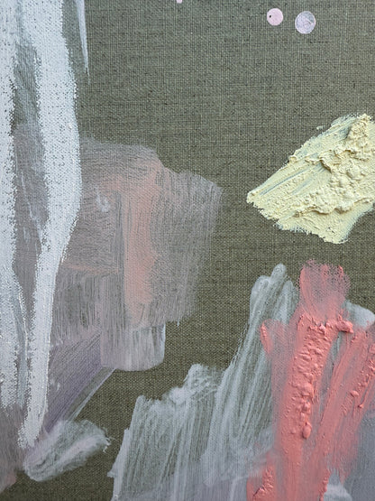 Australian abstract artist | large peach painting | modern art | Perth artist