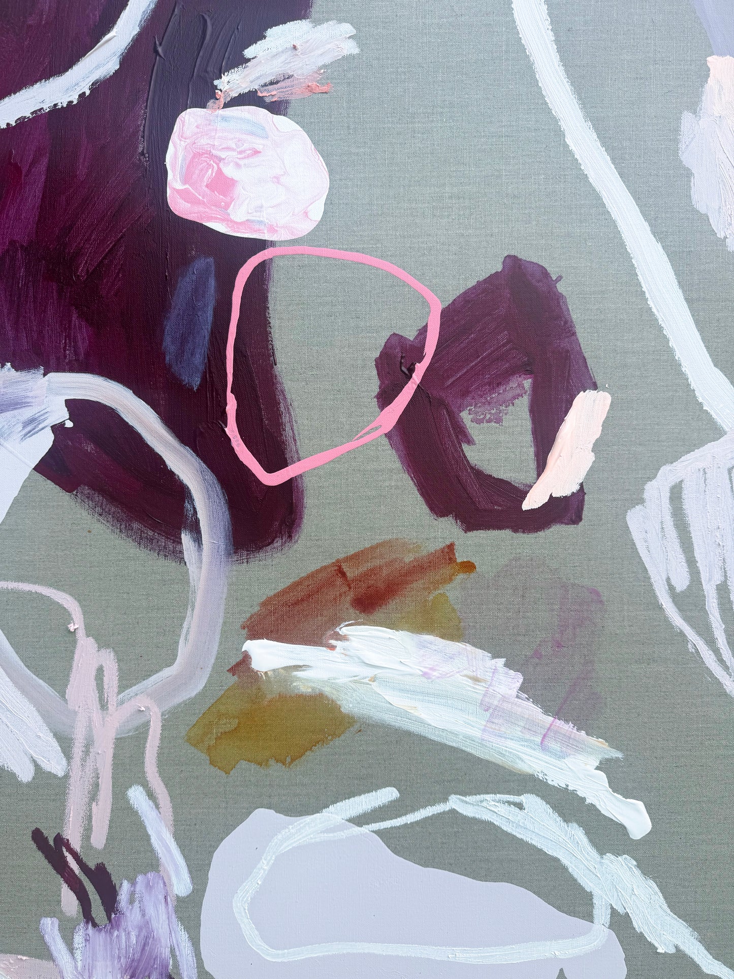 Australian abstract artist | large peach painting | modern art | Perth artist