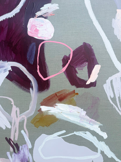 Australian abstract artist | large peach painting | modern art | Perth artist