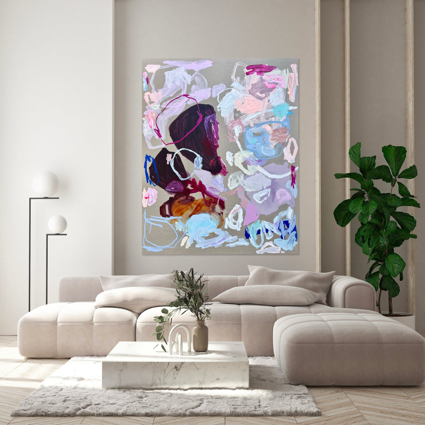 Australian abstract artist | large colourful painting | modern art | Perth artist