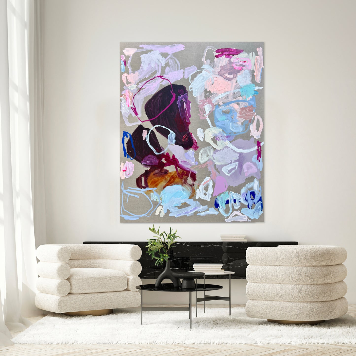 Australian abstract artist | large colourful painting | modern art | Perth artist