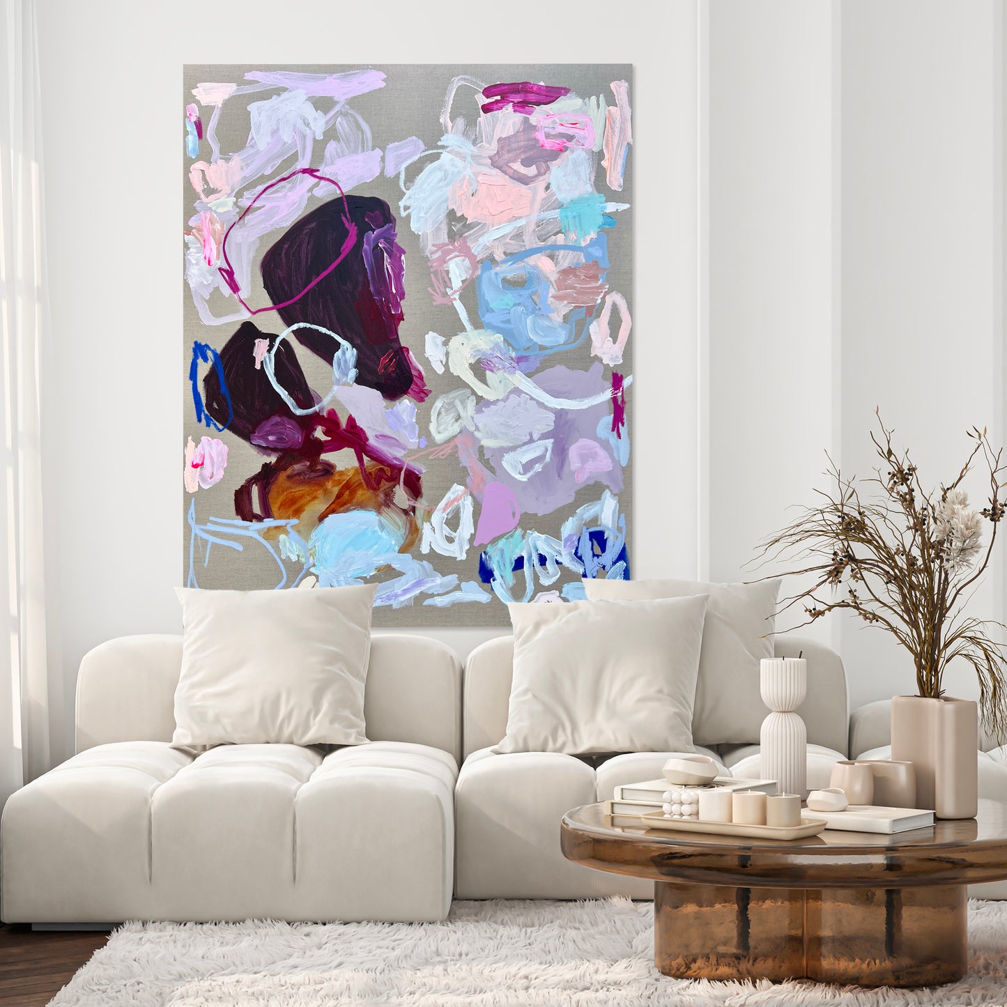 Australian abstract artist | large colourful painting | modern art | Perth artist