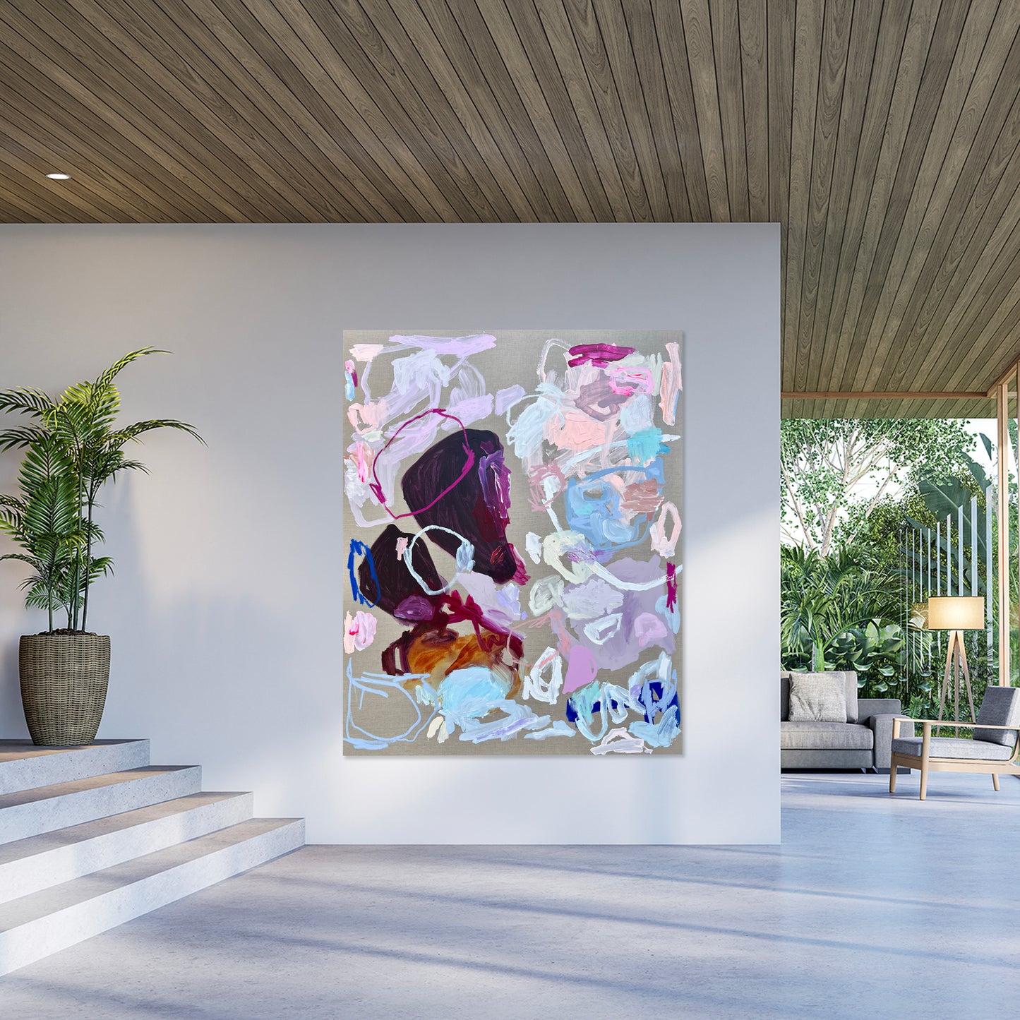 Australian abstract artist | large colourful painting | modern art | Perth artist