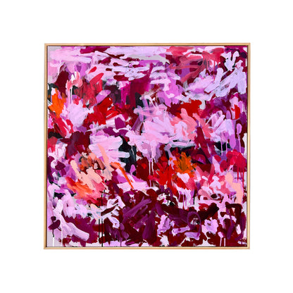 Australian abstract artist | large pink painting | modern art | Perth artist