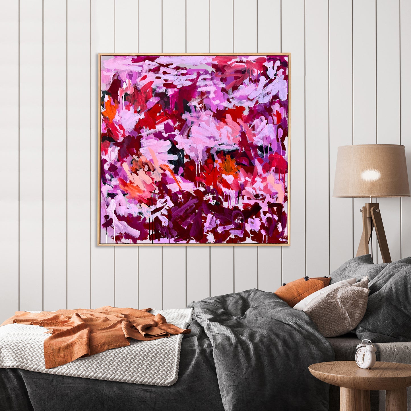 Australian abstract artist | large pink painting | modern art | Perth artist