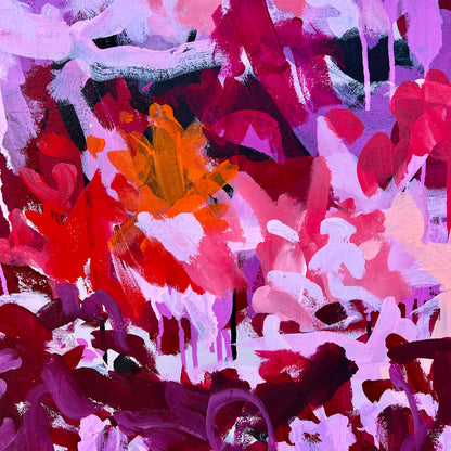 Australian abstract artist | large pink painting | modern art | Perth artist