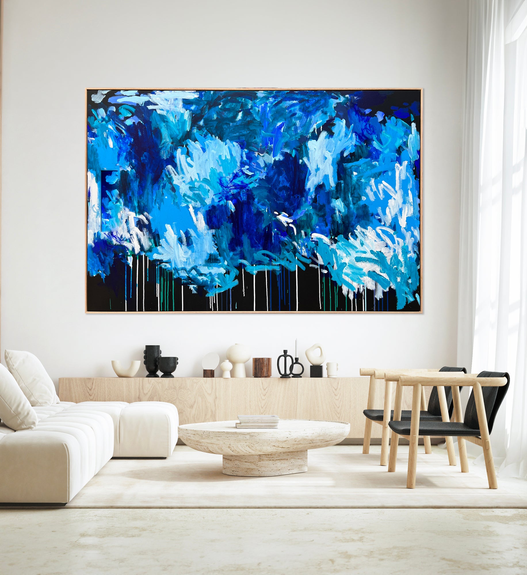 Australian abstract artist | large blue painting | modern art | Perth artist