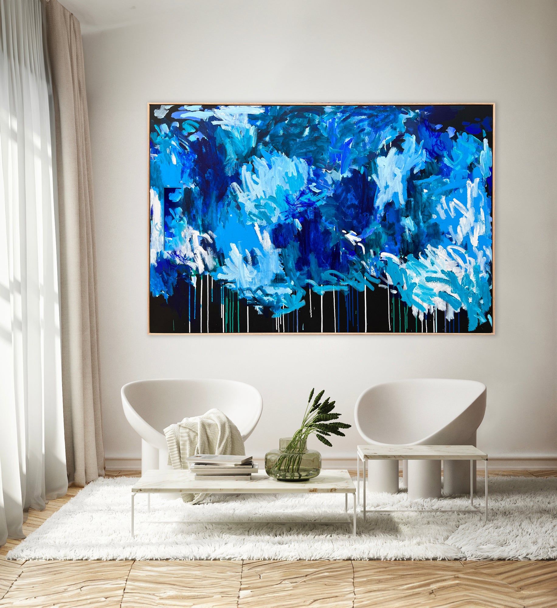 Australian abstract artist | large blue painting | modern art | Perth artist