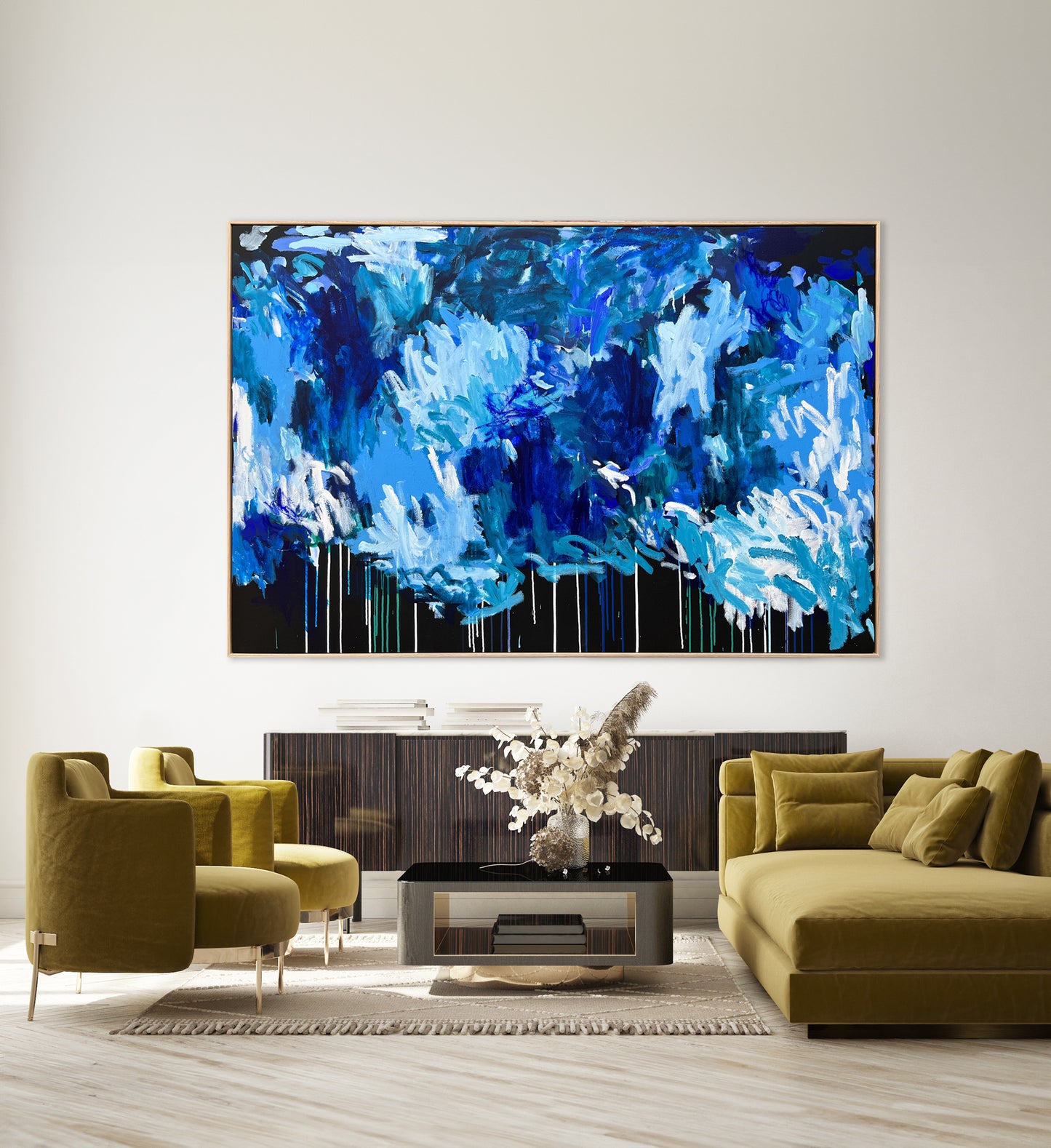 Australian abstract artist | large blue painting | modern art | Perth artist