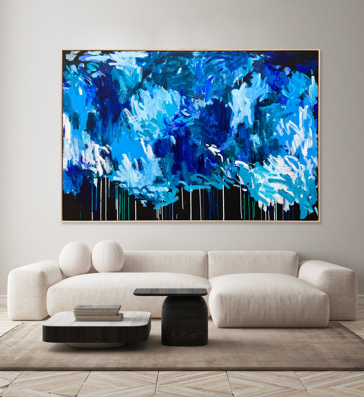 Australian abstract artist | large blue painting | modern art | Perth artist