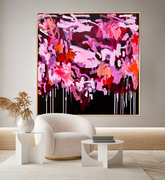 Australian abstract artist | large pink print | modern art | Perth artist