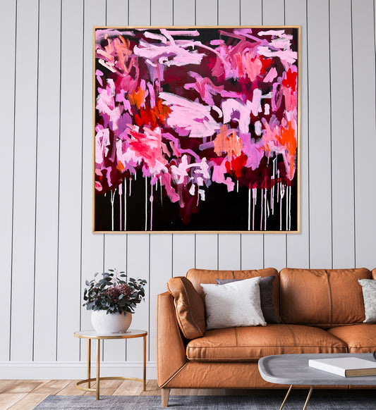 Australian abstract artist | large pink print | modern art | Perth artist
