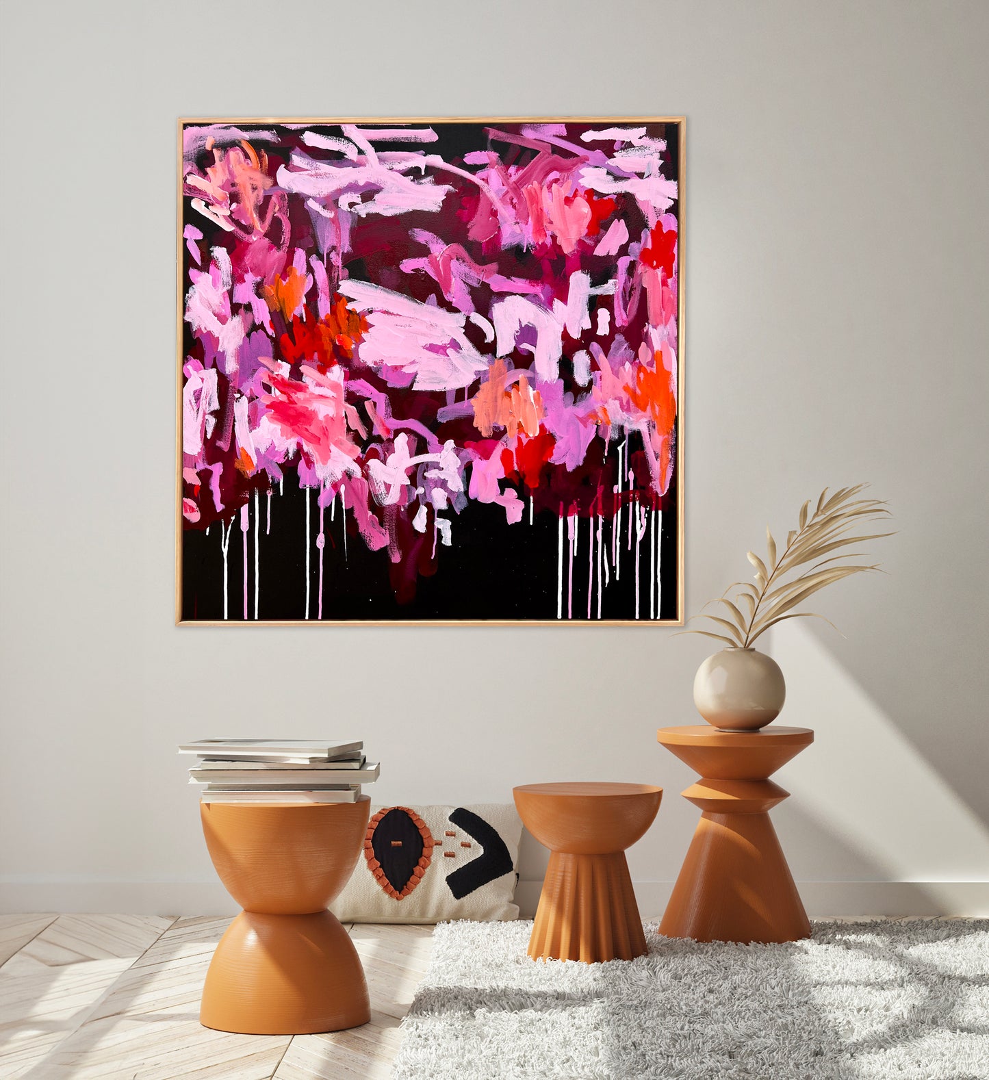 Australian abstract artist | large pink print | modern art | Perth artist