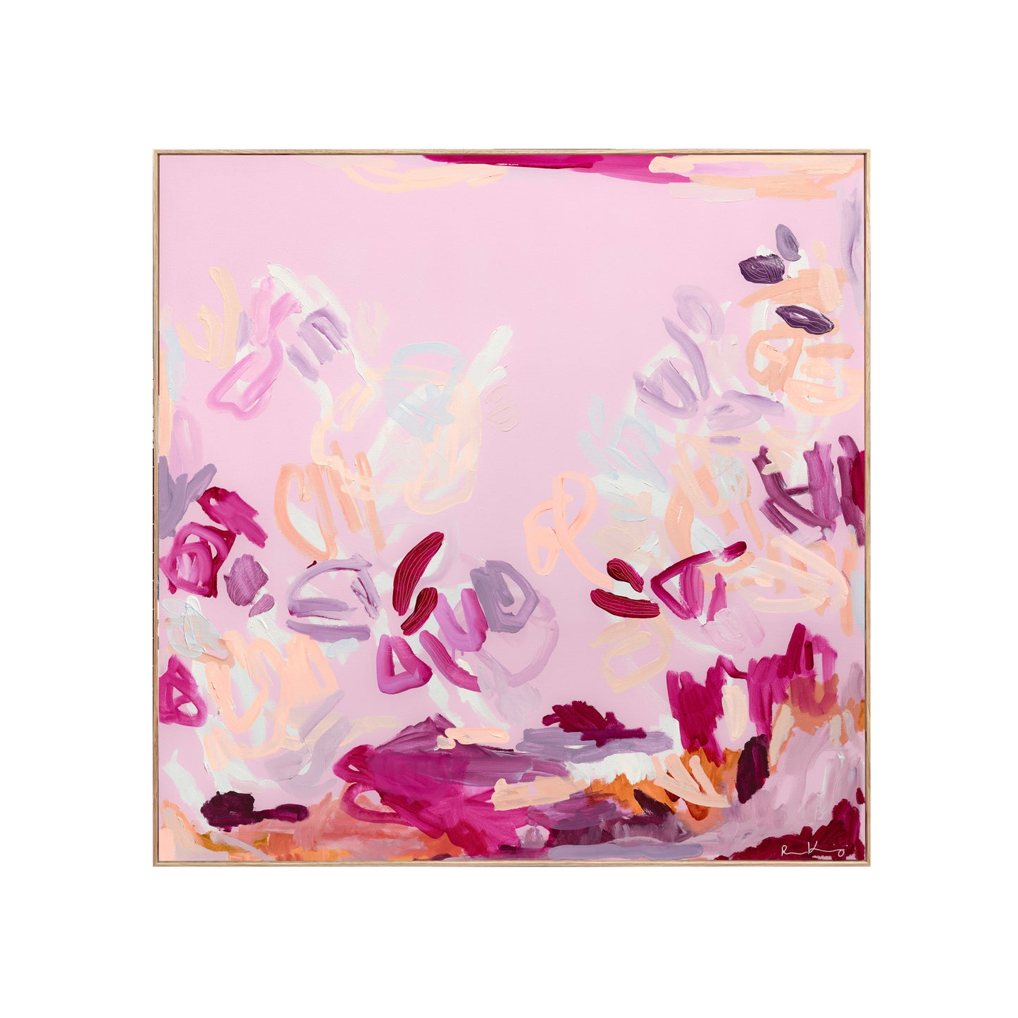 Australian abstract artist | pink peach painting | modern art | Perth artist