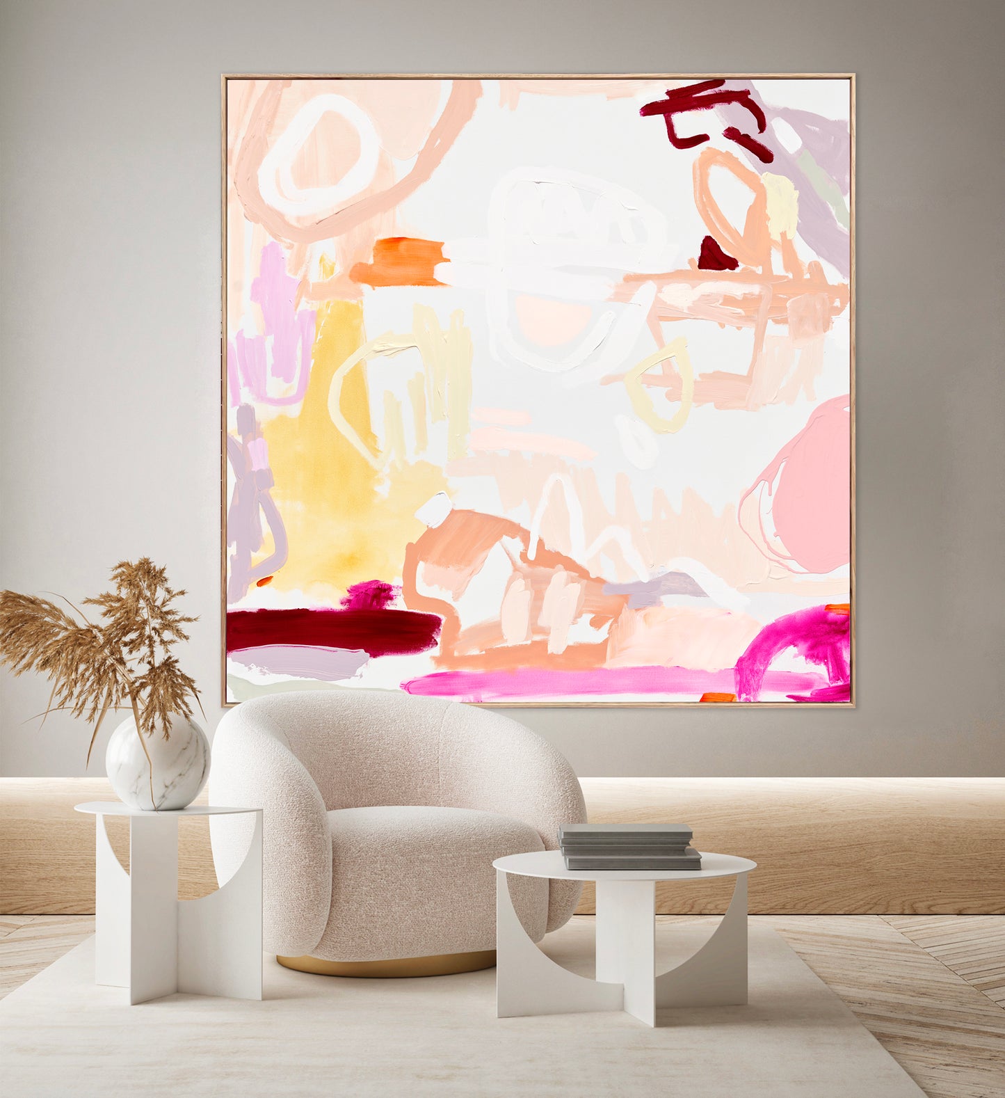 Australian abstract artist | large pink print | modern art | Perth artist