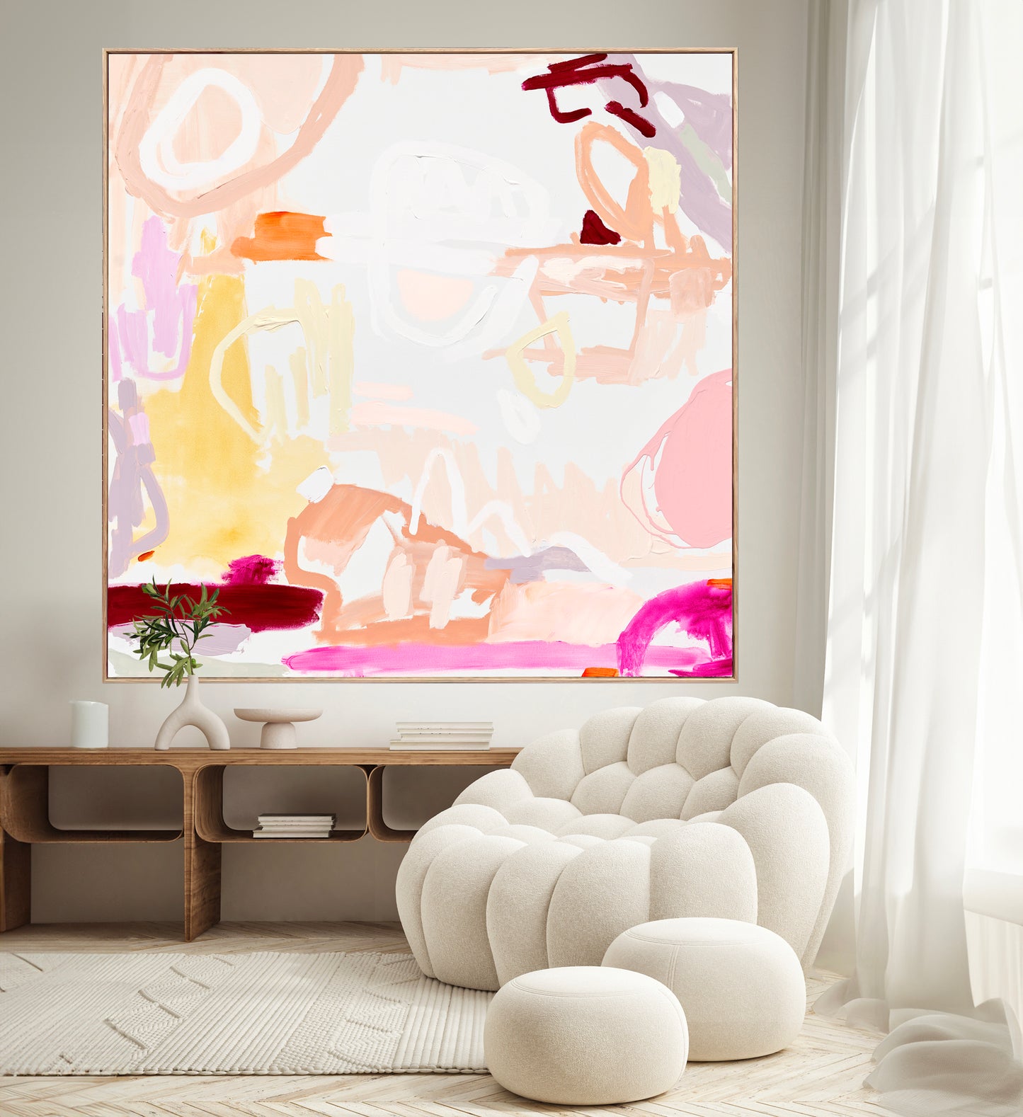 Australian abstract artist | large pink print | modern art | Perth artist