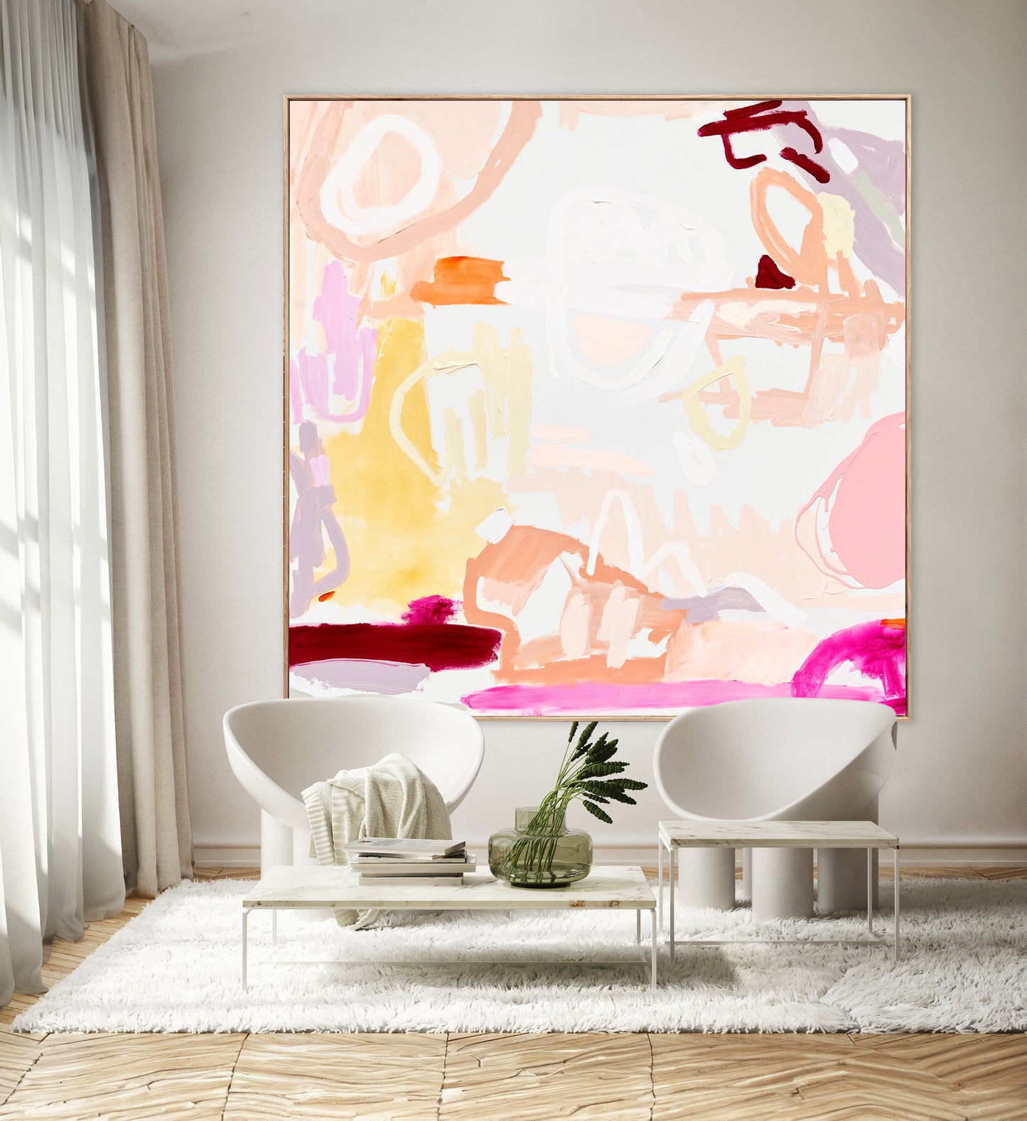 Australian abstract artist | large pink print | modern art | Perth artist