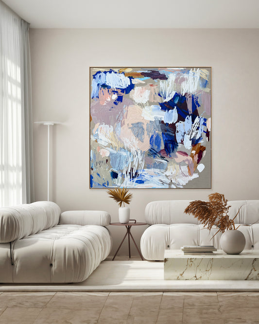 Australian abstract artist | large blue painting | modern art | Perth artist