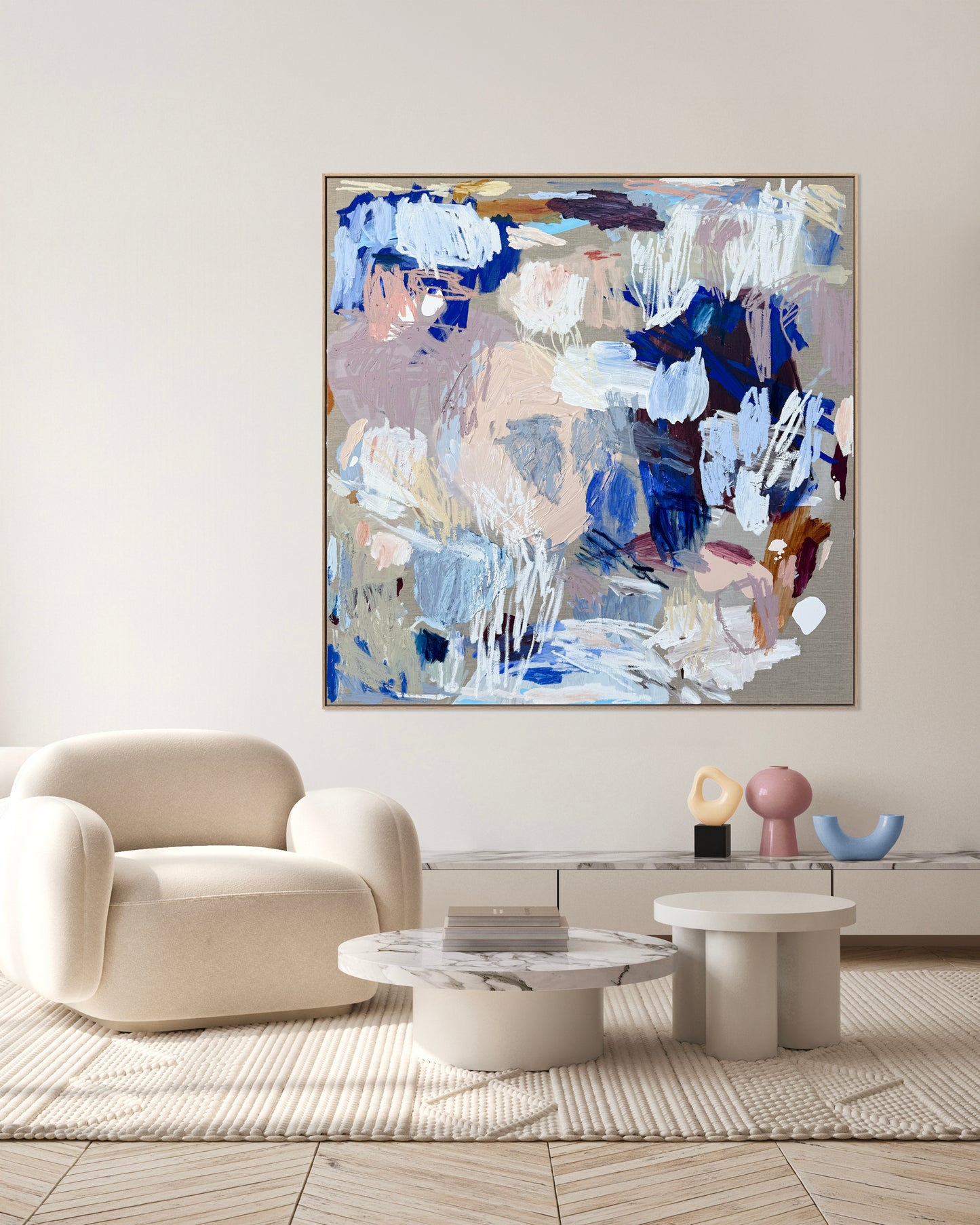 Australian abstract artist | large blue painting | modern art | Perth artist