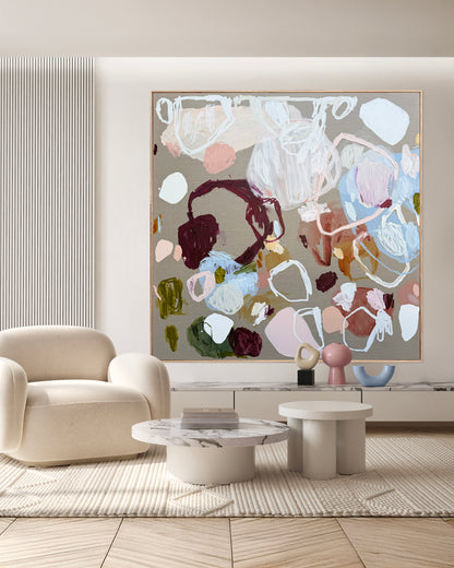 Australian abstract artist | large colourful painting | modern art | Perth artist