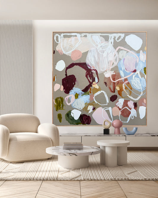 Australian abstract artist | large colourful painting | modern art | Perth artist