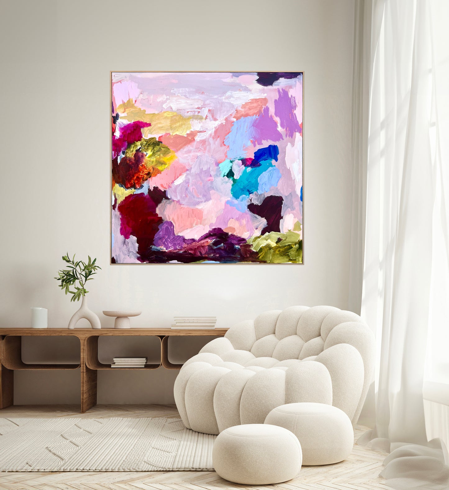 Australian abstract artist | large colourful painting | modern art | Perth artist