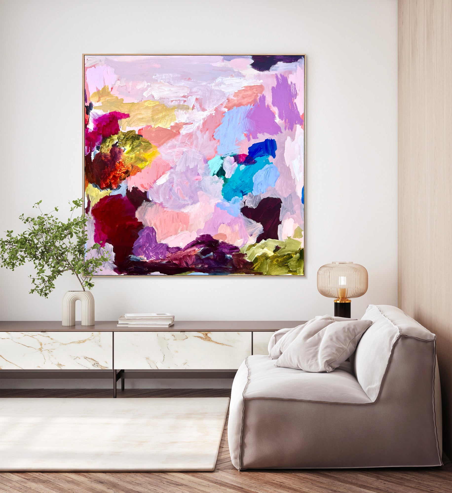 Australian abstract artist | large colourful painting | modern art | Perth artist