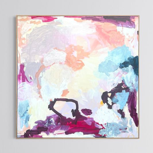 Australian abstract artist | pink peach painting | modern art | Perth artist