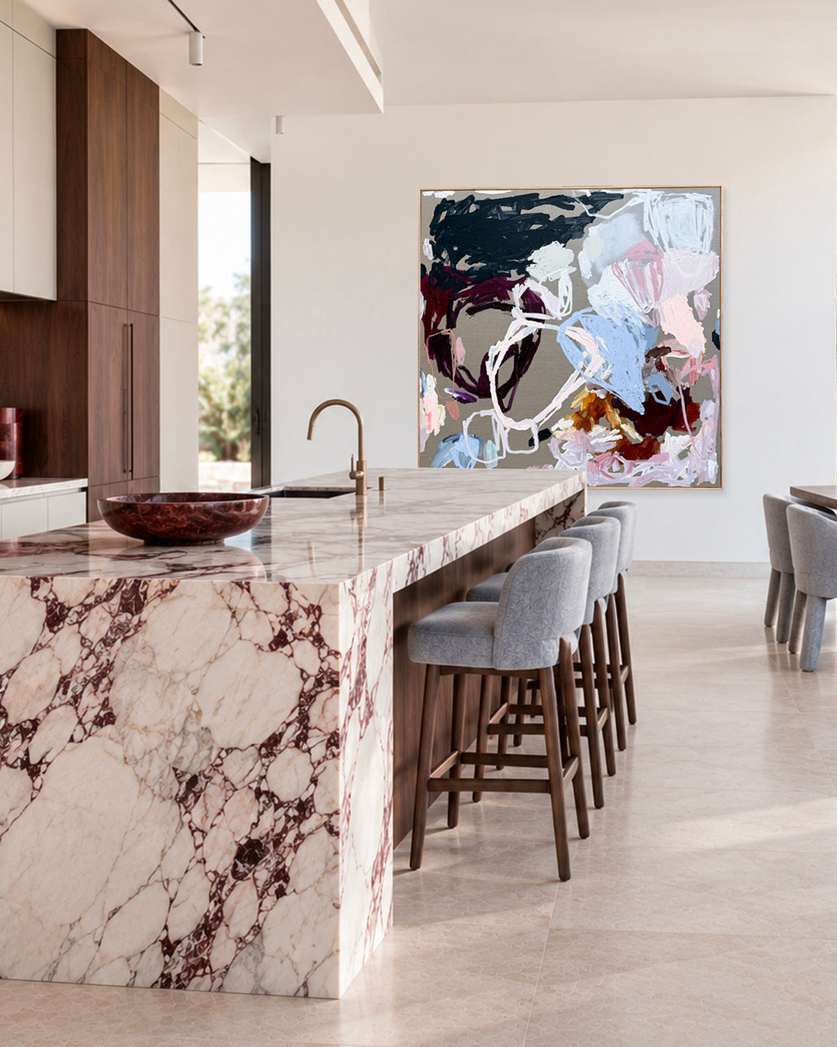 Australian abstract artist | large colourful painting | modern art | Perth artist